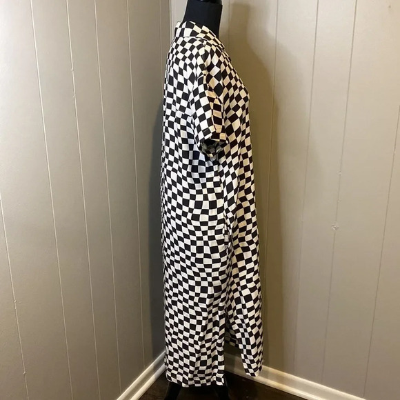 NWT Pistola Small Short Sleeve Shirt Dress Checkers Chest Pocket Hem Slits - Picture 3 of 7